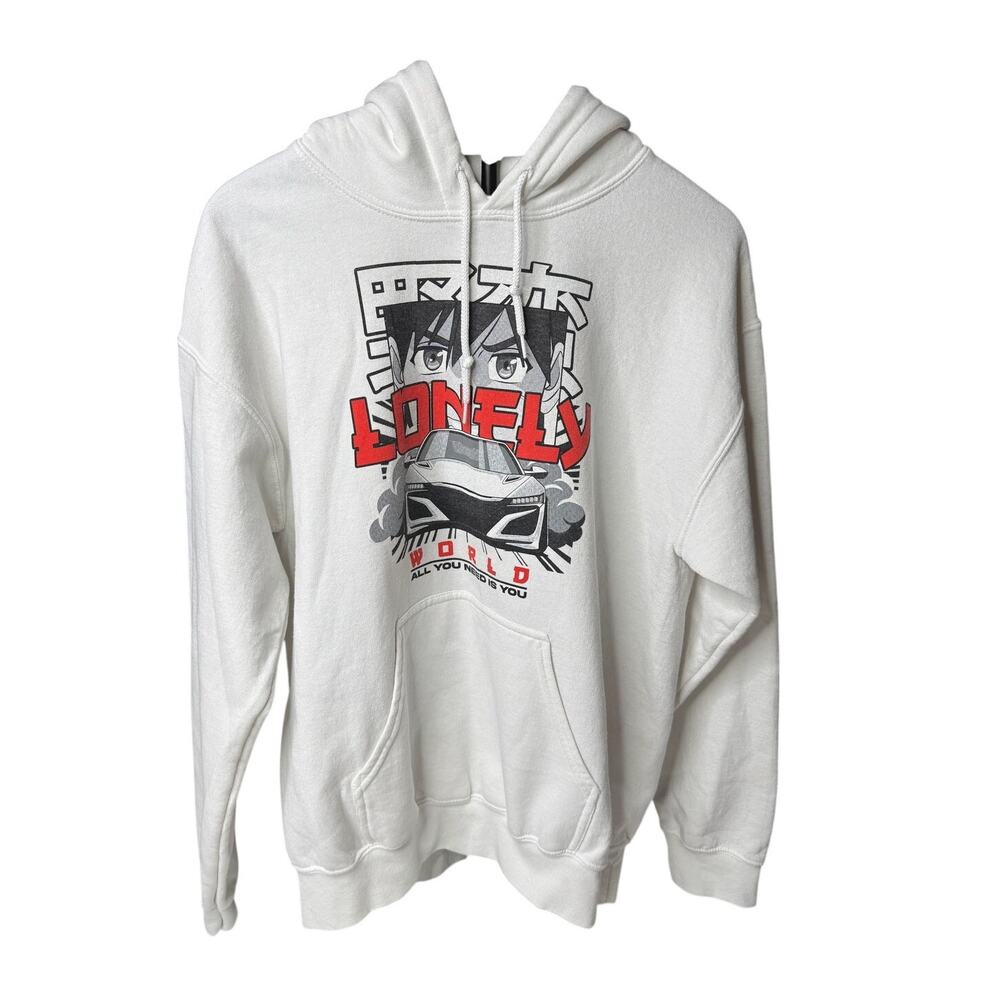 Popular Poison White Anime Tokyo Car Graphic Hoodie M